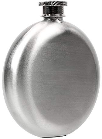 CENPEK Fiaschetta da 100% a prova di perdite, in acciaio inox, 100% a prova di perdite, fiaschetta portatile tascabile per liquori da uomo (rotonda)