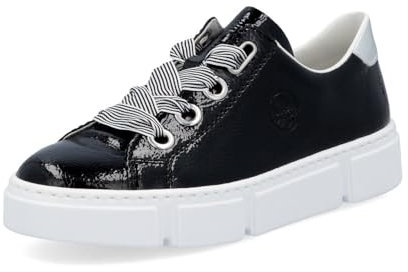 Rieker kvinnor snörskor N59A2, vardagliga snörskor, avtagbar innersula, Svart Schwarz 00, 38 EU