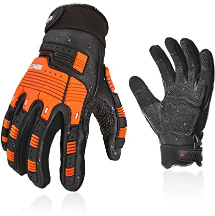 Vgo... Guantes de trabajo anti-vibración para hombre, guantes de mecánico de alta resistencia, ideal para quien trabaja en construcción, depósitos, conductor de camión o en trabajos pesados,