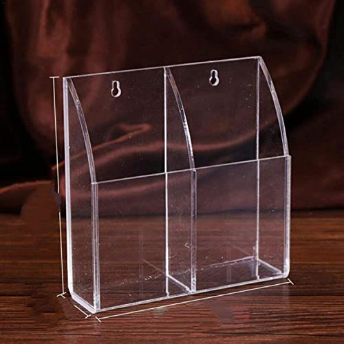 Soporte para mando a distancia para TV, climatizador, carcasa de 1 a 3 rejillas, mando a distancia acrílico transparente, soporte de pared, caja de almacenamiento, papelería, hotel, colgador, soporte