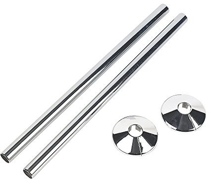 2 X 15mm X 300mm Chrome RADSNAPS Pipe Covers Collars Bathroom Radiators Heating Pipes