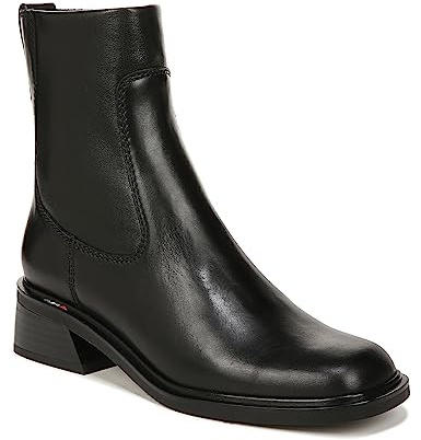 Franco Sarto Womens Gracelyn Low Block Heel Ankle Boot Black Leather 11 M