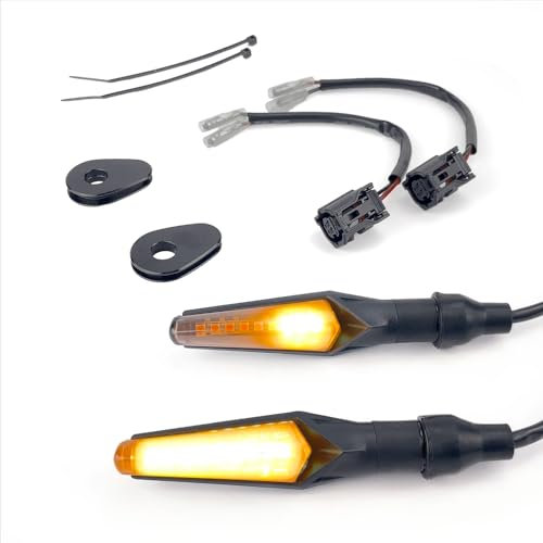 Aharon Motolumino LED Sequenzielle Fließende Lauflichtblinker | Komplettset für Yamaha Super-hell | Getönte Linse | Blinker | E-Kennzeichnung | Wasserdicht, Motorradblinker