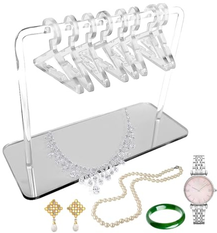 TROONZ Appendiabiti per Orecchini con grucce | Portaorecchini in Acrilico con 8 Ganci Appendiabiti | Organizzatore Porta Orecchini per mostre Personali al Dettaglio, espositori