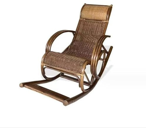 MoBShiK Rattan-Schaukelstuhl, Hof-Freizeitstuhl, handgefertigter Rattan-Loungesessel, Rasenstuhl, Outdoor-Schaukelstuhl, Terrassen-Einzelsofa