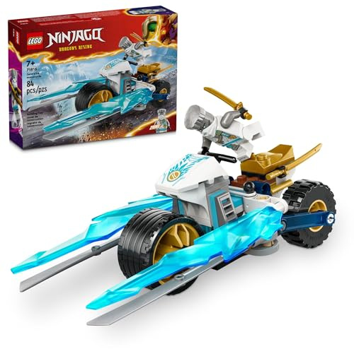 LEGO NINJAGO 71816 Zanes Eis-Motorrad-Spielzeug mit 1 Minifigur inklusive, baubares Modellfahrzeug, Ninja-Geschenk für Kinder ab 7 Jahren