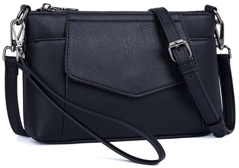 Switrock Small Crossbody Bags for Women,Leather Wristlet Clutch Mini Cell Phone Crossbody Wallet Purses with Card Slots