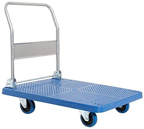CCYENG Lagerregal, faltbar, Kleiner Plattformwagen, Kleiner Kunststoff-Plattformwagen, stumm, 4 Räder, ergonomisches Design, rutschfeste Autokante, verhindert Ermüdun