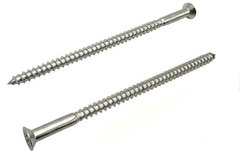 BRESKO Holzschrauben Senkkopf mit Kreuzschlitz Edelstahl A2 Spanplattenschrauben V2A Holzbauschrauben Konstruktionsschrauben Schrauben Senkkopfschrauben 100 Stück 5,0x50 mm