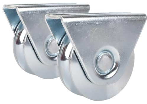 ATTAS Schiebetor Rolle 90x25 | Tragkraft 420 kg| doppelt gelagert | Stahl | 2 Stück – Bodenschiene, Laufrollen Schiebetür, Schiebetor Laufrollen Schiene, Schwerlastrollen, Torrolle Befestigung