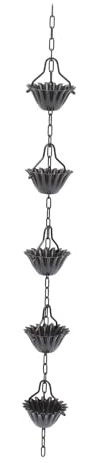 YARNOW Catena di Pioggia Decorativa Lega di Alluminio con Petalo Elemento di Design per e Cortili Facile Installazione e Manutenzione