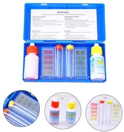 Abaodam Pool Test Reagenz Flüssigchlor Ph Wasserqualitätstest Kit Für Schwimmbäder Und Spa Langlebig Kompakt Schnelle Farbanalyse Von Restchlor Und Alkalinität