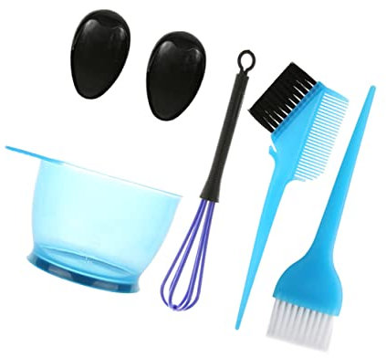 WRITWAA 5 Piezas Kits de cuidado del cabello kit de color de pelo kit para teñir el cabello kit de tinte para el cabello suministros de peluquería kit para colorear de cabello Azul
