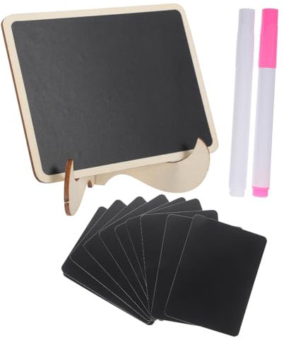 Happyyami 1Set Mini Blackboard Signs Desktop Memo Chalkboard for DIY Decoration Mini Blackboards Films Markers for Weddings Parties Restaurants Home