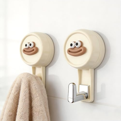 2 Stück Saugnapfhaken, Saugnäpfe Mit Haken, Handtuchhaken Ohne Bohren, Saugnapf Haken, Handtuchhaken, Adsorptionstyp, Drehbar, Aufbewahrung, Geeignet Für Küche, Bad, Glas, Keramikfliesen (Weiß)