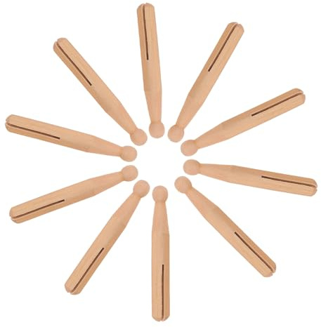 WEKADRIN Set 10 Pezzi Mollette di Legno Tradizionali Fessura per Artigianato Fai da Te Bastoncini in Legno Naturale per Decorazioni Creative e Progetti Manuali