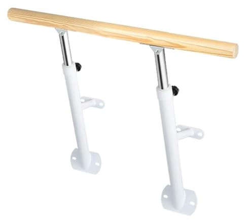 Ballettstange, freistehend, Wandmontage, Ballettstange, Tanzstange für Zuhause, höhenverstellbar von 80–120 cm, Ballettstange, Schule, Studio, Fitnessstudio, Ballettstange, 150 cm, weiß