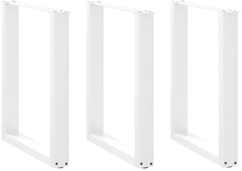Zeehear Lot de 3 pieds de table à manger en forme de U - Blanc - 70 x (72-73) cm - En acier revêtu par pulvérisation - Réglables - Pour table à manger, bureau