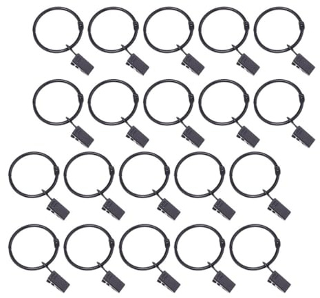 SHINEOFI 30pcs Black Metal Curtain Clamps with Rings 3.2cm Shower Curtain Clips Multipurpose Window Treatment Hardware for Bathroom and Home Use