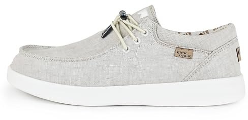 Kickback Haven Mocassins Slip‑on Style Sneakers pour Homme – Chaussures Décontractées en Toile, Lin ou Mesh Extensible avec Lacets Élastiques Ajustables – Confort Quotidien pour l’Été