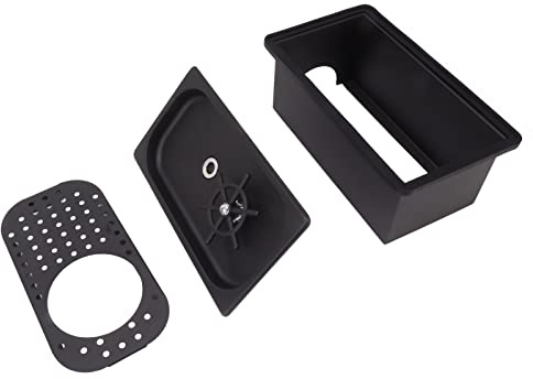 OEBUAFI Enjuagadora de Jarra, Arandela de Taza de Acero Inoxidable para Fregadero de Cocina con Cabezal de Agua de Múltiples ángulos, Adecuada para Bar, café, Tazas de té, Color Negro (Grande)
