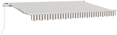 Foknhdi Auvent à bras articulé - 3 x 2,5 m - Extensible manuellement - Avec cadre en aluminium et tissu polyester - Protection solaire pour terrasse, balcon et jardin - Gris clair et blanc