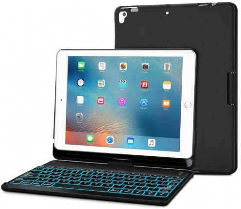 ProCase - Funda con Teclado para iPad 9.7 (2018/2017, rotación de 360 Grados, con Teclado inalámbrico, para iPad de 9,7 Pulgadas, también para iPad Air