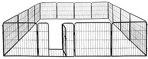petigi Welpenauslauf XL, 16-teilig, Element-Maß: 60x80 cm, pulverbeschichteter Stahl, Welpenlaufstall, Gehege für Hunde, Hasen, Meerschweinchen, Katzen, pflegeleicht