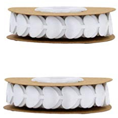 Healifty 2 x Herz-Bänder mit Spitze, Herz-Applikation, Bänder zum Basteln, für Hochzeit, Geburtstag, Geschenk, Blumenstrauß zum Verpacken von Schmuck, 5 m (rot), Polyester, weiß, 500 * 1.5cm