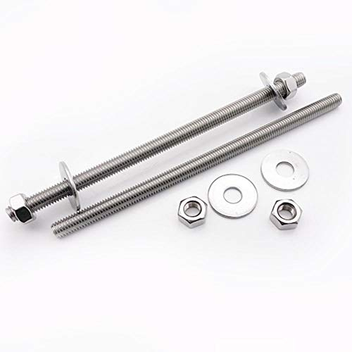 Gewindestift aus Edelstahl 304 mit fester Wandschraube mit Unterlegscheibe-M10 * 400 [1 Satz] Dichtung 10 * 30 * 2,5