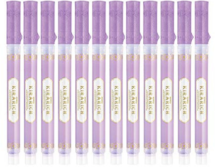 Zebra Pen Kirarich Glitzer-Textmarker, Keilspitze, violette Tinte, 12 Stück, Modellnummer: 71680