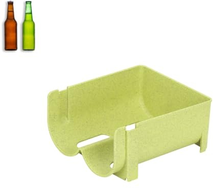 HERCHR Soporte para Botellas de Vino y Otras Bebidas, Botellero Apilable para 2 Botellas Botellero para Nevera o vinoteca para Botellas de Agua y Refrescos, 16 x 14 x 7.5 cm(Verde)
