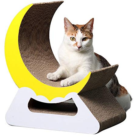 WHSPORT Kratzpads für Katzen, Wellpappe, Wendekippsofa mit Katzenkratzer mit Katzenminze, Katzenbettlounge, Katzenspielzeug, (Color : Brown)