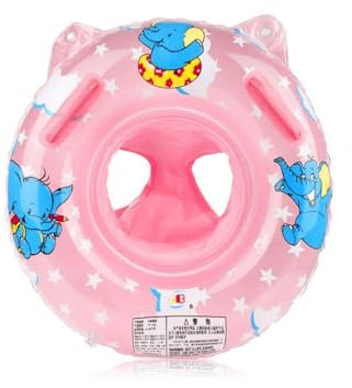 XQMMGO Baby Swimming Ring Float, Swimming Pool Bathing Accessories for Children, Toddlers and Infants, Inflatable Swimming Ring with Seat for Babies Ages 6-36 Months (Pink Elephant)