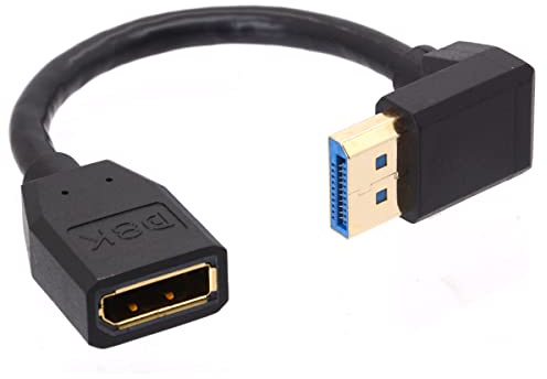 8K 90 Grad Winkel Displayport 1.4 Verlängerungskabel, Displayport Stecker auf Buchse, Displayport Kabel Kabel Kabel compatible with HP Dell Asus 8K@60Hz 4K@144Hz 1080p@240HZ 15cm (unten)
