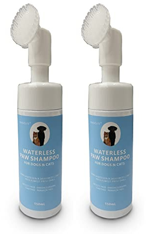 Dogscute 2 Pack Pet Paw Cleaner for Dogs & Cats, Waterless Foam with Silicone Scrubber, Dogs Cats Feet Paw Cleaner