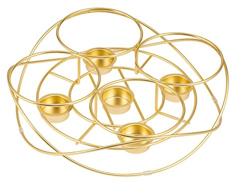 bremermann Speisenwärmer, für 5 Teelichter, runde Warmhalteplatte, Stövchen (Gold)