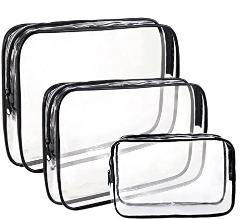 AWAVM Clear Travel Toiletries Bag 3 PCS Portable Waterproof Toiletry Bags for Women and Men Clear Makeup Bags PVC Cosmetic Bag Travel Accessories Wash Bag for Travelling and Holiday