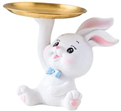 Duiaynke Kaninchen-Ablageschale, Statue, Schmuck, Schmucktablett, Schreibtisch-Organizer, Café, Wohnzimmer, Schrank, Eingang, Desktop-Dekoration