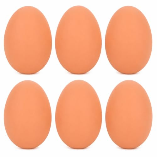 6 Bouncy Eggs for Kids, Rubber Egg and Spoon Race Sports Day Games | Fake rubber eggs for Easter hunts, party bags, school races, outdoor games, novelty pranks and reusable bouncing fun