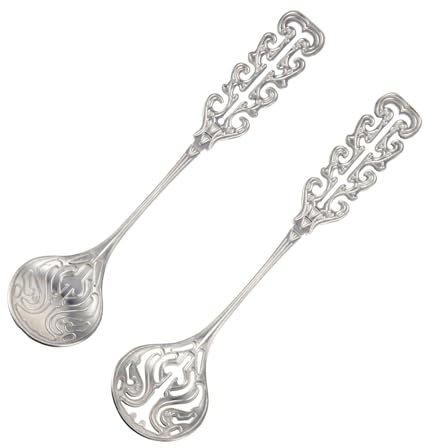 MAGICLULU 2 Pcs Stainless Steel Coffee Spoons Long Handle Stirring Spoons for Mixing and Serving Rust Proof Silver