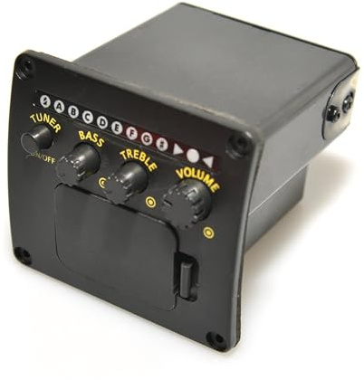 Tonabnehmer für Akustikgitarre 2-Band-Folk-Gitarren-Tonabnehmer, Akustikgitarren-EQ-Equalizer Mit Tuning-Gitarrenverstärker, Gitarren-Tonabnehmer