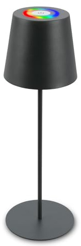 BRILONER - LED Tischlampe kabellos mit Touch, buntes RGB+W Licht, höhenverstellbar, Nachttischlampe, Leselampe, LED lampe, Campinglampe, Tischleuchte, Akku Lampe, Outdoor, 36x10,5 cm, Anthrazit