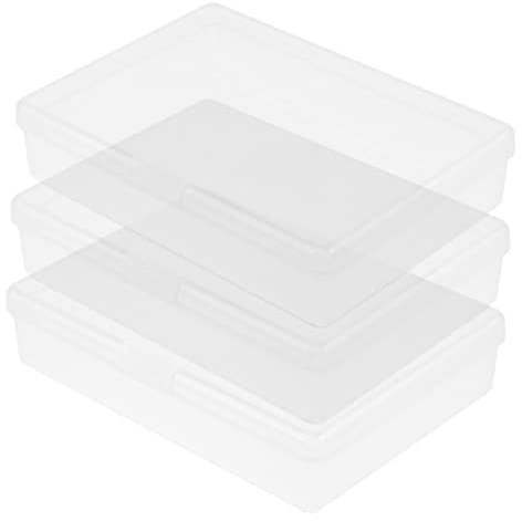 BESTonZON 3stücke Rechteckige Transparente Spielkarten-aufbewahrungsboxen Aus Kunststoff Mit Deckel Leere Kartenboxen Zum Aufbewahren Und Organisieren Von Karten Und Kleinen Gegenständen
