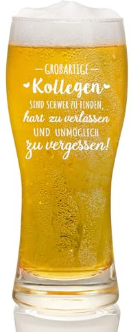 Joymaking Abschiedsgeschenk für Kollegen - Bierglas mit Spruch, 15oz