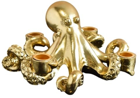Tuxxjzm Octopus Kerzenständer | Harz Octopus Teelicht Kandelaber | Kerzenständer, Tischdekoration, Heimdekoration, dekorative Skulptur
