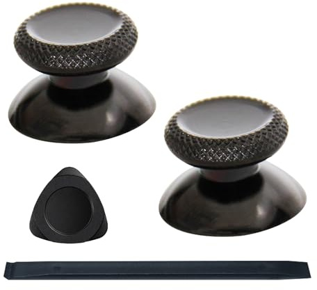 VRbrother 2PCS Metal Thumbsticks Replacement Compatible for Meta Quest3,quest3S,Oculus Quest2,Quest Pro Left and Right Controllers,VR Accessories Replacement Part Thumb Grip Cap Cover(Black)