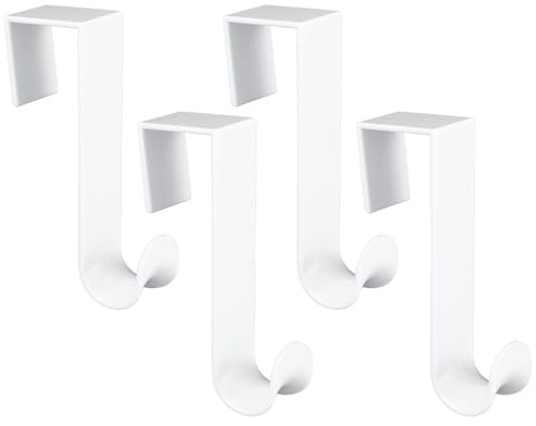 Giantree Ganci in plastica sopra la porta, confezione da 4 ganci bianchi, ganci in plastica sopra la porta per appendere vestiti asciugamani per camera da letto, cucina, bagno