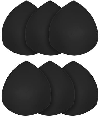 TopBine Bra Pads Inserts (3 Pairs D/E Black, D/E)