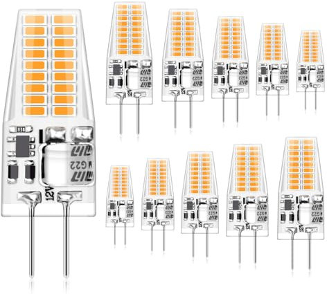Auting G4 LED Lampen, 3W Led g4 Birne Warmweiß 3000K Ersatz 30W Halogenlampen, 12V AC/DC 300LM g4 Led leuchtmittel,Kein Flimmern Nicht Dimmbar, Energiesparlampe